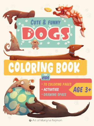 Kolorowanka dla dzieci "Cute & Funny Dogs" Wersja cyfrowa do pobrania
